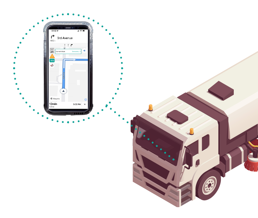 Photo of Routeware Interface and a Truck
